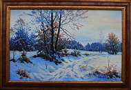 Obraz - olej - Zasněžená krajina