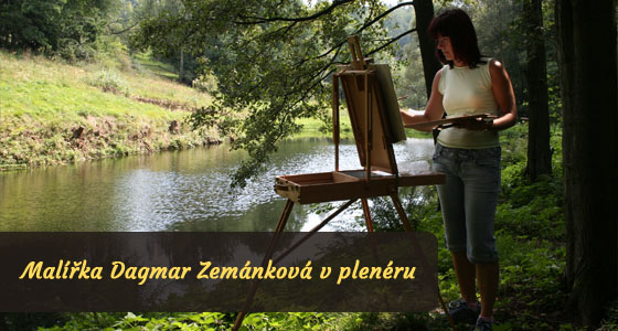 Malířka Dagmar Zemánková v plenéru - Dagmar Zemánková